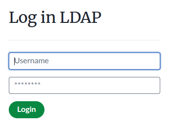 LDAP/Active Directory Log in page